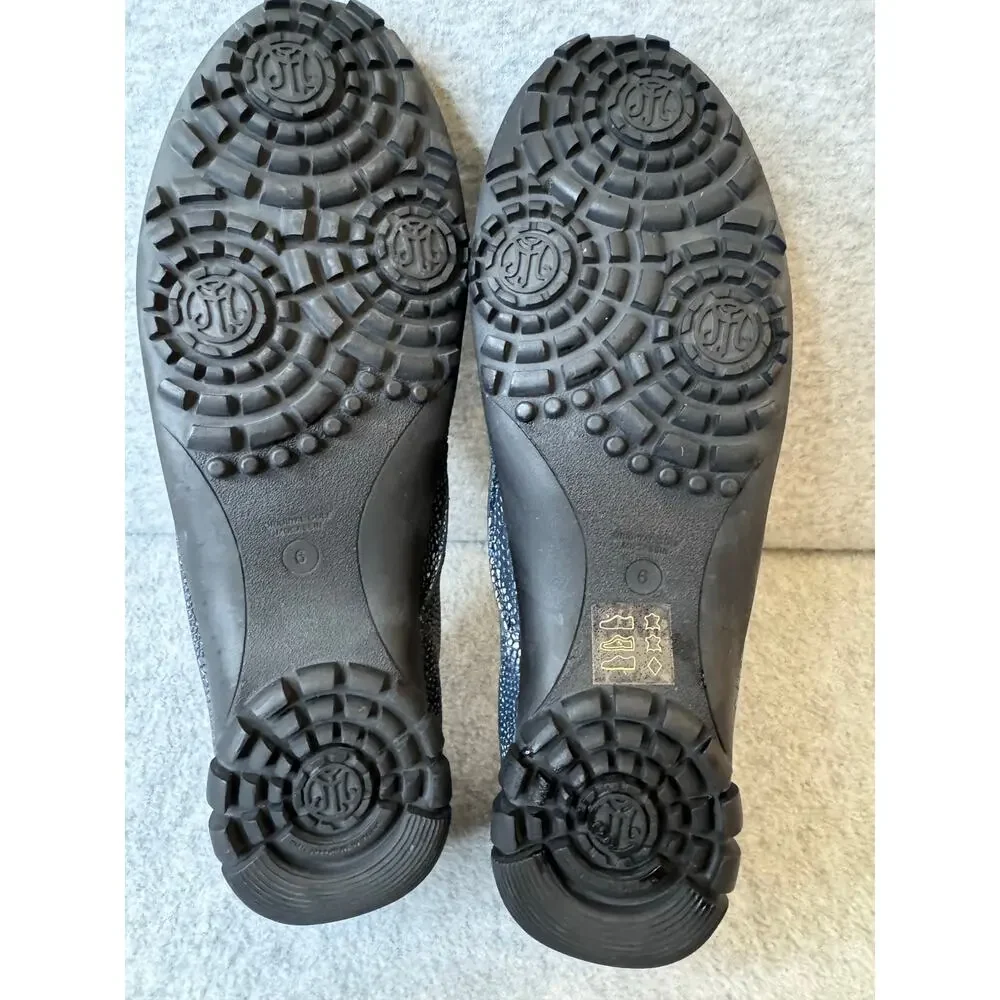 Marc Joseph New York Navy Pebbled Leather Hand Stitched Golf Moccasins  – Size 6